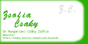 zsofia csaky business card