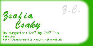 zsofia csaky business card